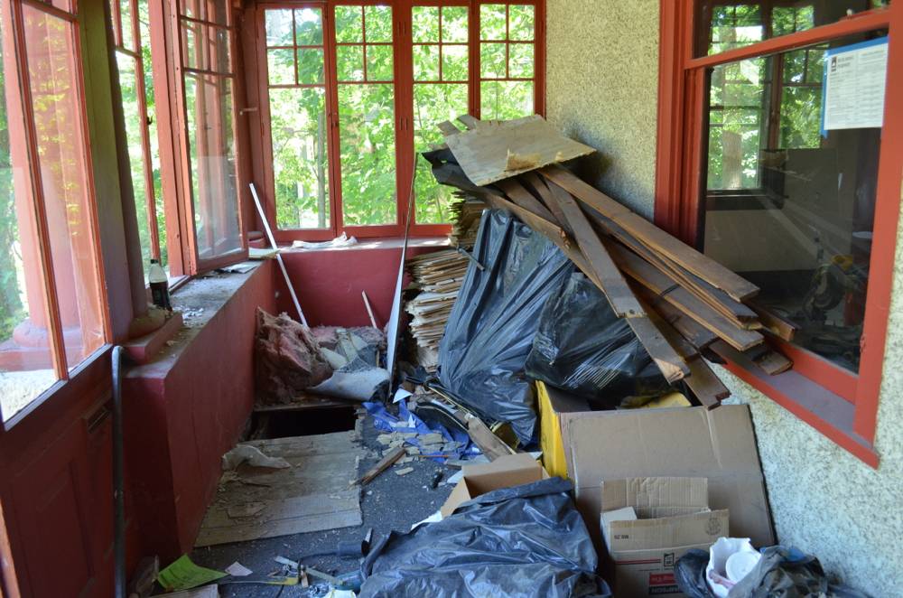 Our Porch: During its housing construction debris phase.