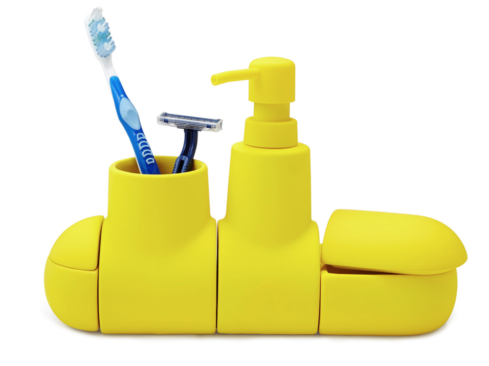 "Beautiful fibre or plastic box for keeping tooth brush and shaving razor."