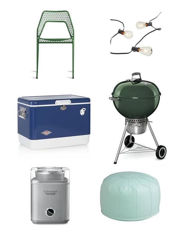 Many items used for barbecuing are shown.