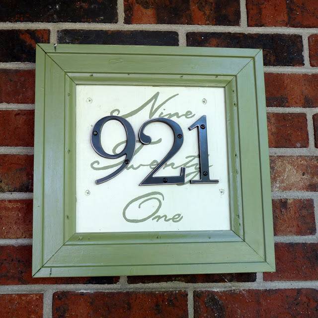 A homemade house number sign.