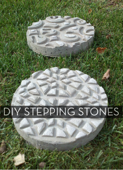 Stepping stones with doormat stamping.