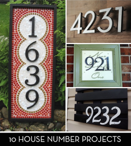 "Different types of house  number boards."