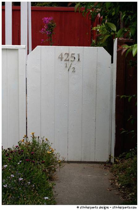 The house number is made of gold colored plates which is attractive