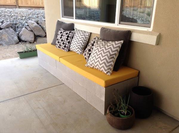 Concrete pavers in yellow top