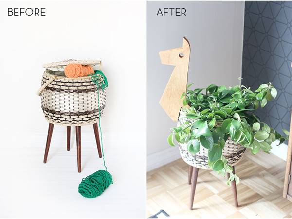 Turn a Sewing Basket into a Playful Planter | Hello Lidy for Curbly