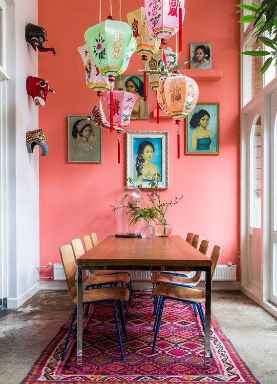 Beautiful Bohemian Spaces - bohemian/asian inspired dining room (Anthology Mag)