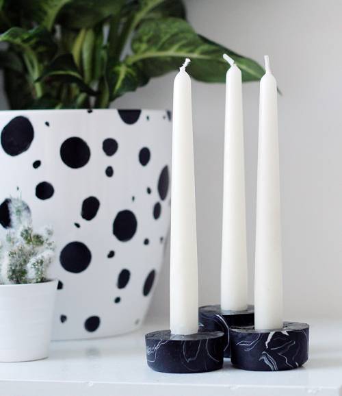 9 Ways to DIY High-End Finishes: Marble candle holder DIY