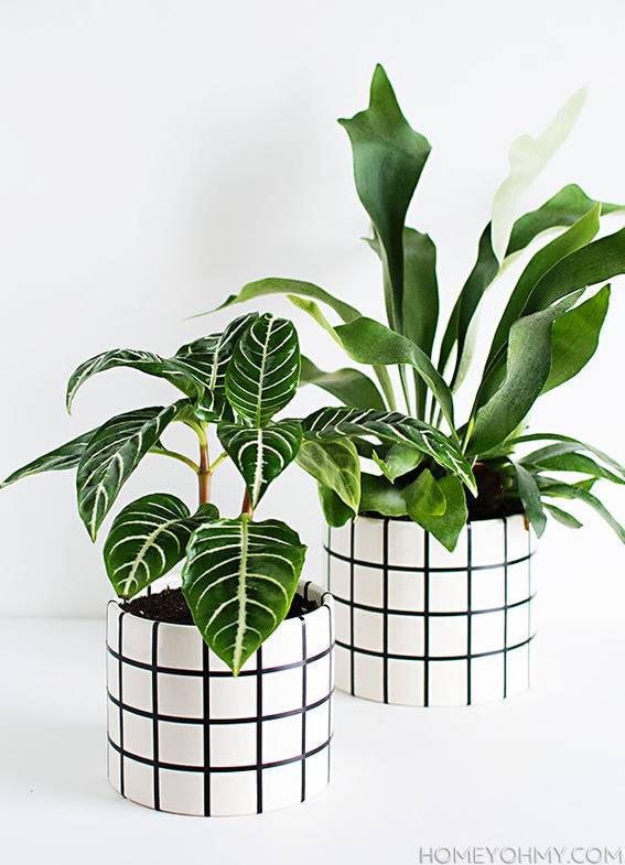Grid patterned planters - Homey Oh My