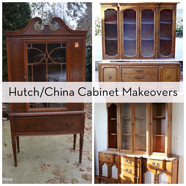 A hutch that has been turned into another piece of furniture.