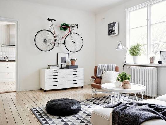 bicycle over furniture