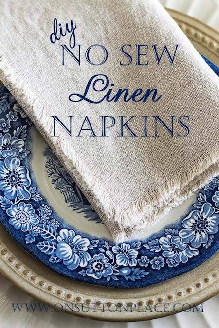 A linen napkin made without sewing.