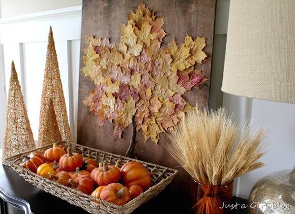 A basket has many small pumpkins in it.