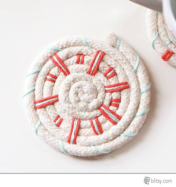 Rope stitched coasters - Blitsy
