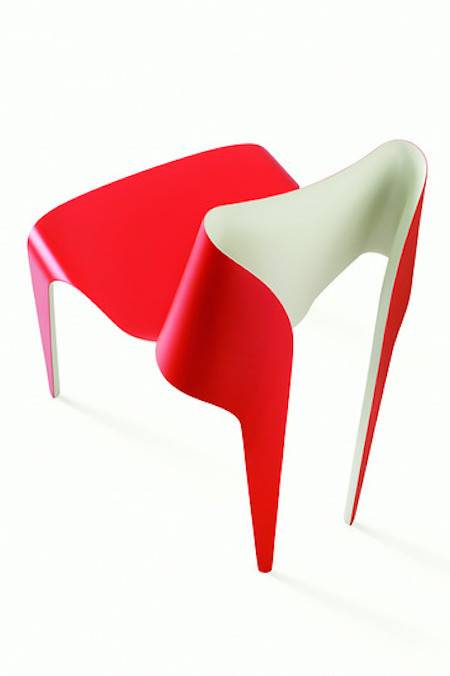 Different model red and white combination chair.