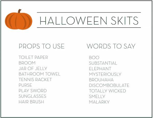 Instructions for halloween skit.