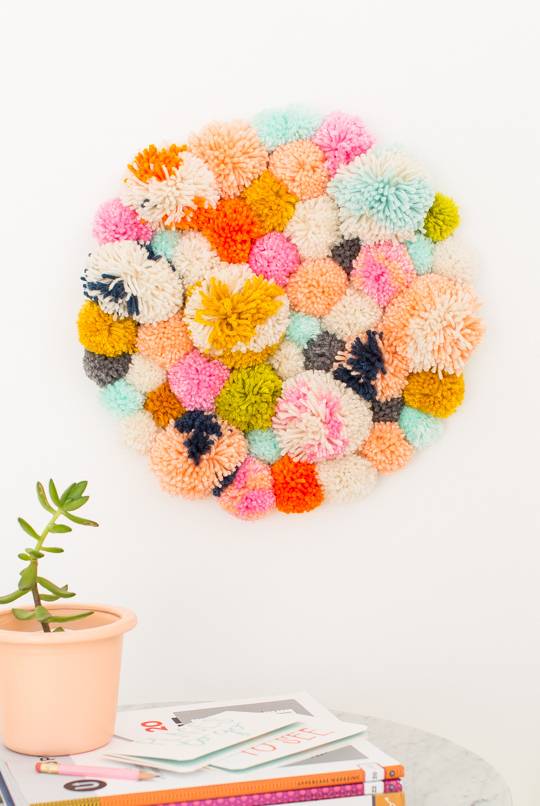 Pom pom wall art - Sugar and Cloth