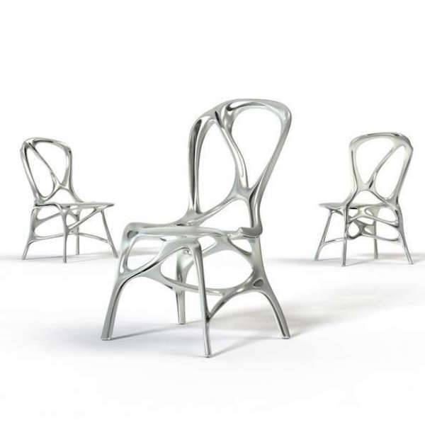 Nicely designed aluminium chairs.