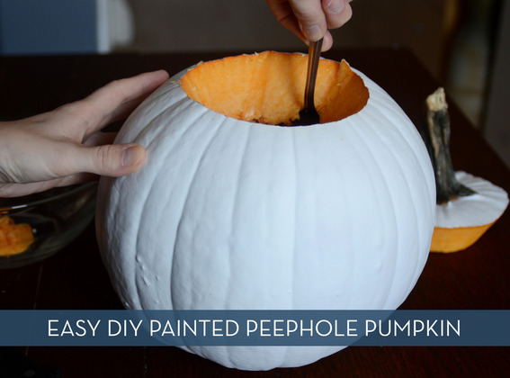 Curbly Pumpkin Challenge: DIY Painted Peephole Pumpkin