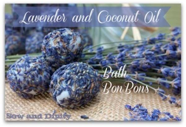 DIY Lavender and Coconut Oil Bath Bonbons