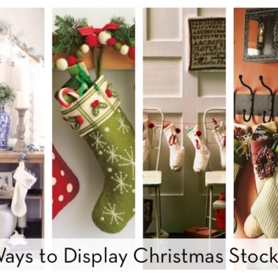 "Different ways of displaying Christmas stockings."