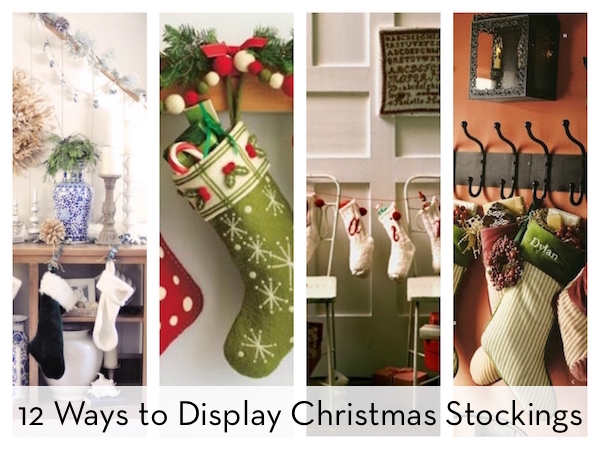 "Different ways of displaying Christmas stockings."