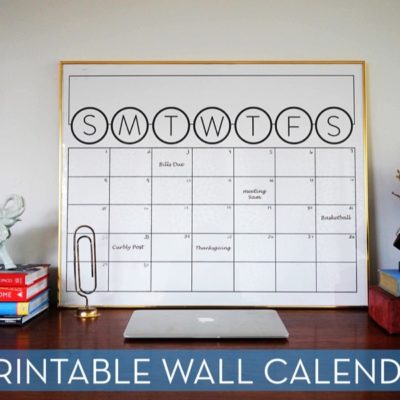 Large Wall Calendar Printable