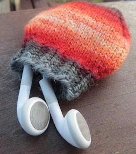 Headphones in a little stocking for a gift.