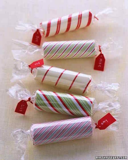 Candy rolls for Christmas decorating