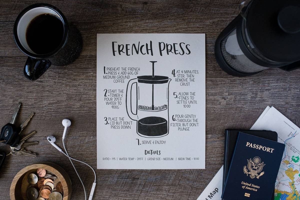 French press print