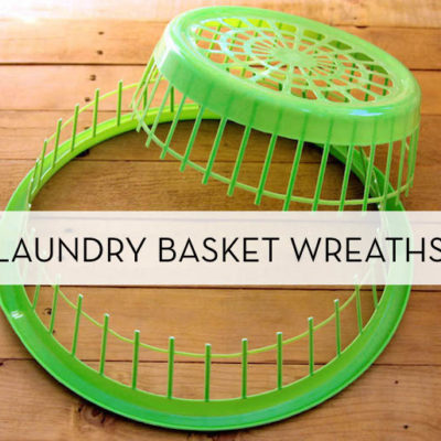 Laundry Basket Wreaths Before