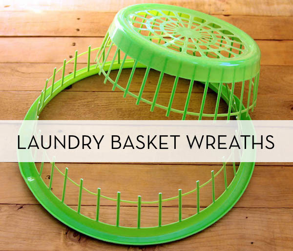 Laundry Basket Wreaths Before