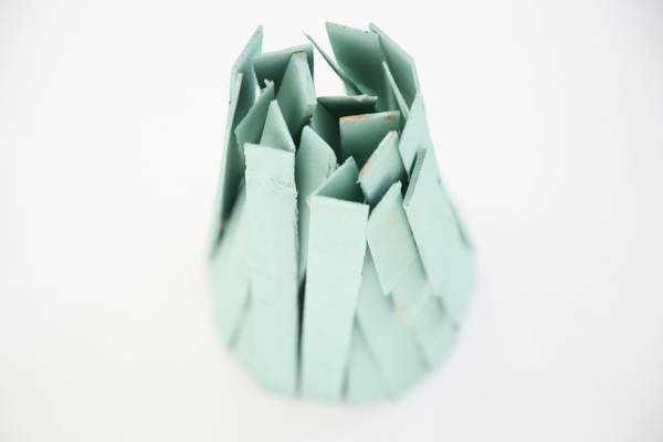 A homemade tabletop Christmas tree.