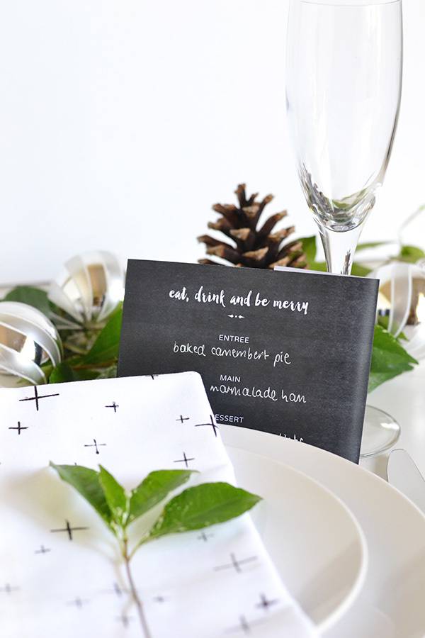 DIY holiday place setting