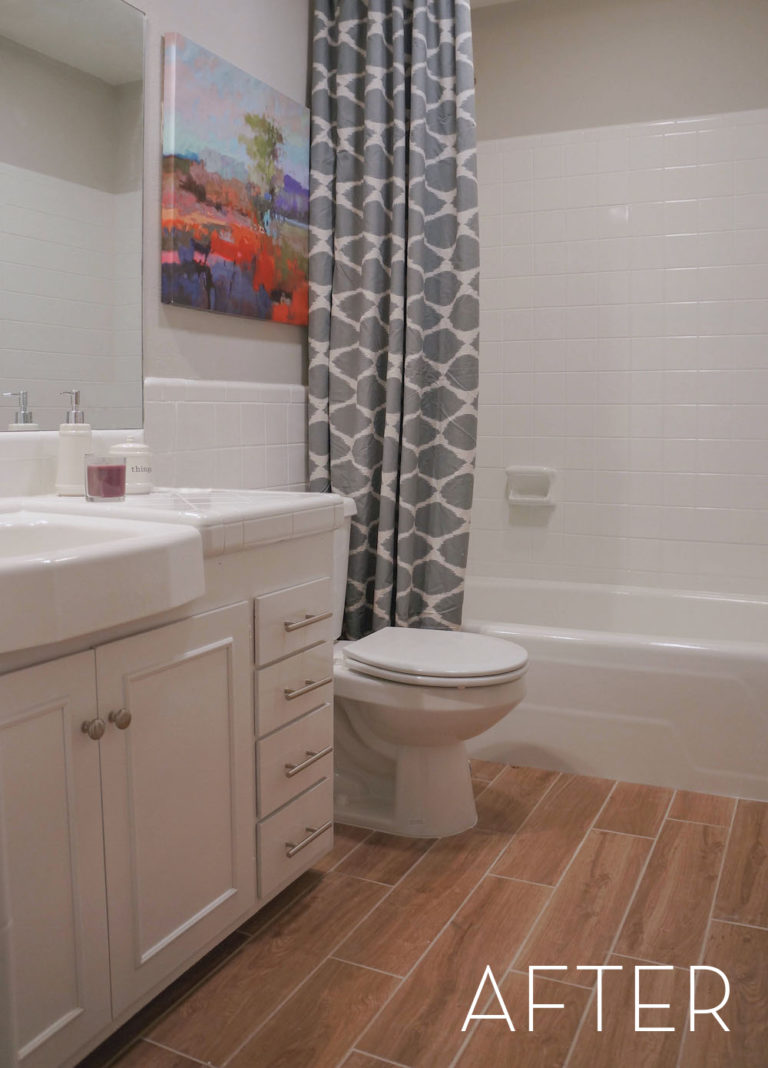 Before and After Refinished Tile Bathroom Makeover Curbly