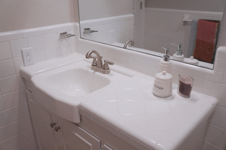 Before and After Refinished Tile Bathroom Makeover Curbly