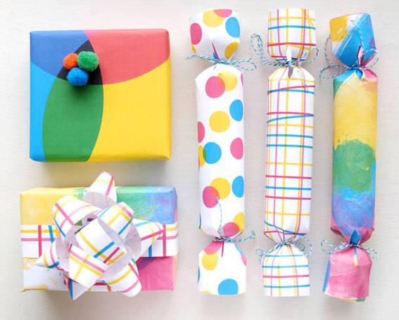 birthday presents with colorful wrappings