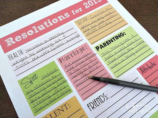 Roundup: 10 of Our Favorite Printable New Year's Resolutions