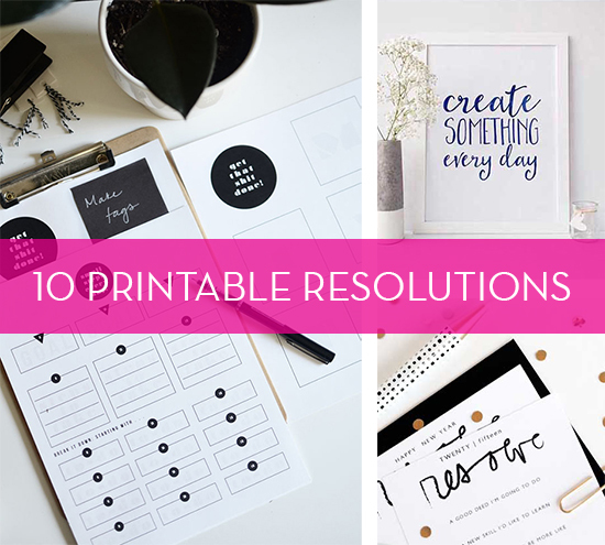 Roundup: 10 of Our Favorite Printable New Year's Resolutions