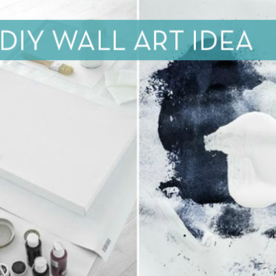 An illustration of a wall art idea in white and black paint