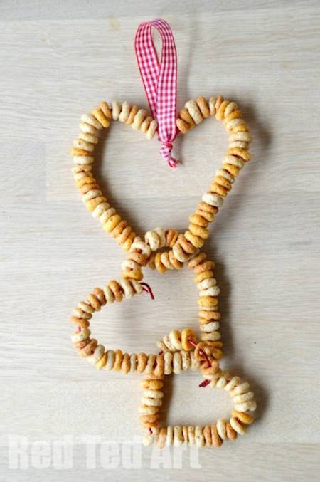 Cheerio Bird Feeder for your Valentine