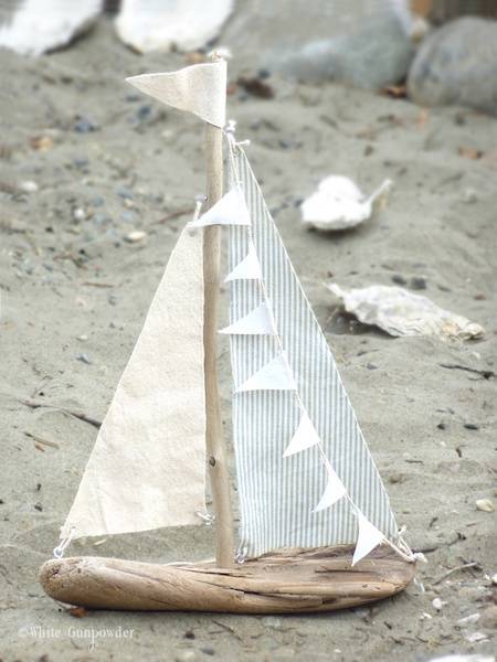 DIY driftwood sailboat