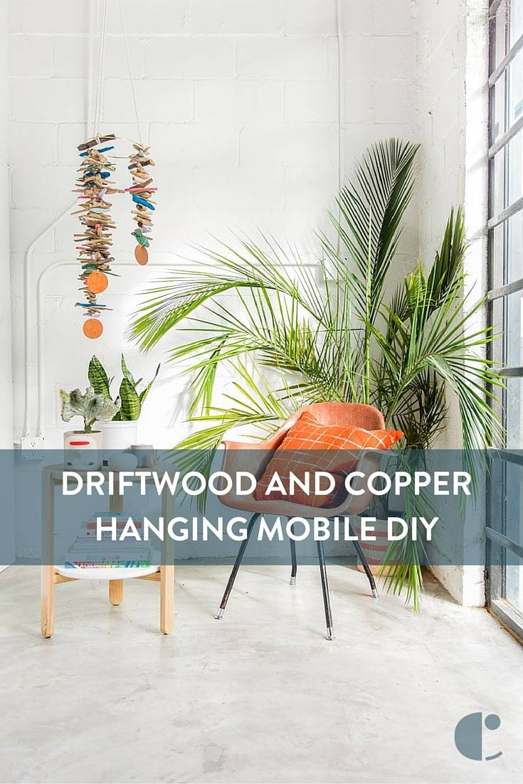 Driftwood and copper hanging mobile DIY