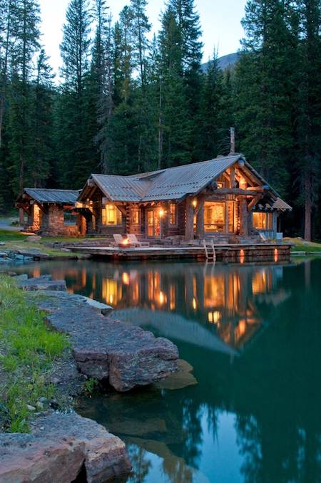 Rustic cabin in Montana's Yellowstone Club