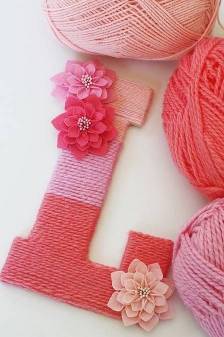 Ombre Yarn-Wrapped Monogram Letter