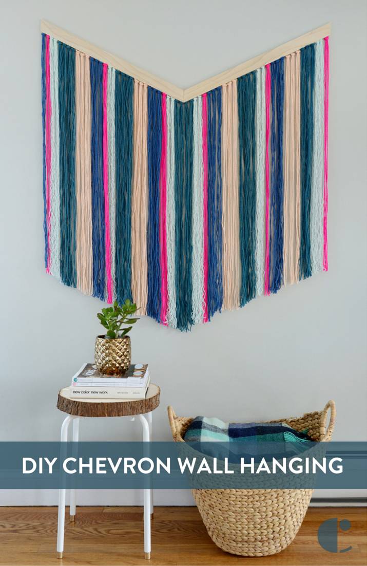 Easy DIY Chevron Yarn Wall Hanging