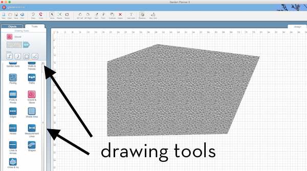 A computer screen shows a gray box and drawing tools.