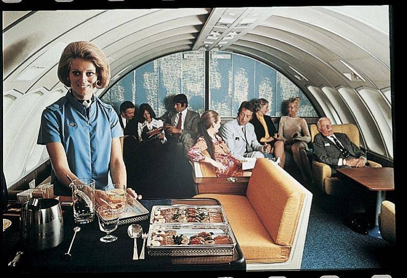 Air travel of yore or a cocktail party?
