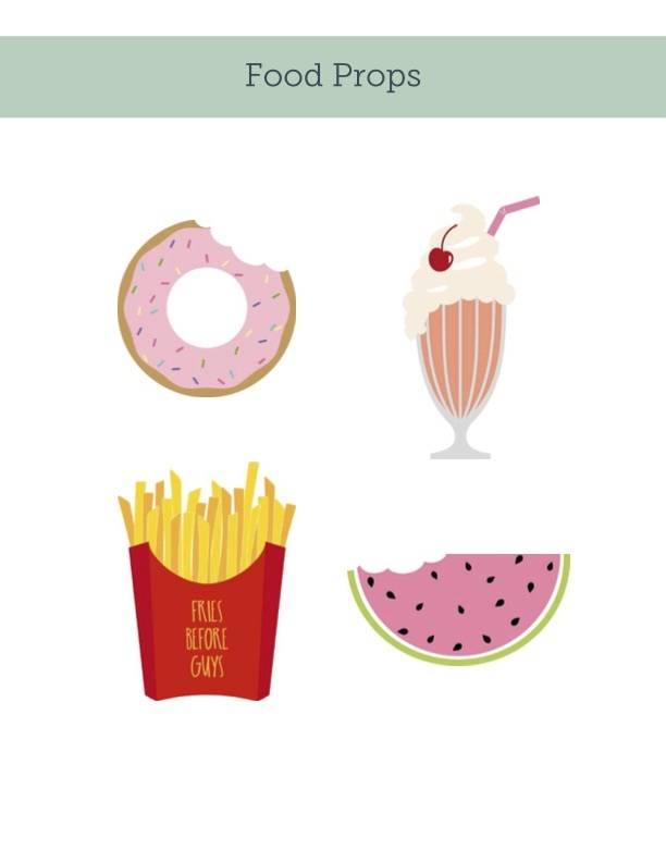 Food photobooth props