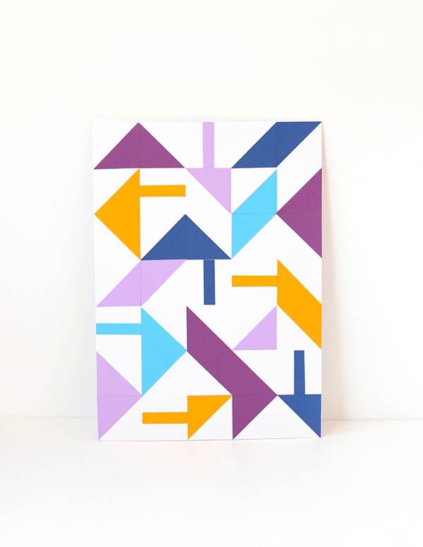 DIY geometric paper wall art