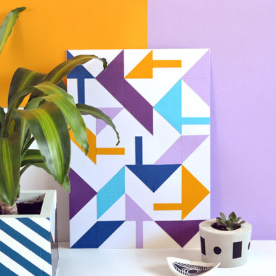DIY geometric paper wall art